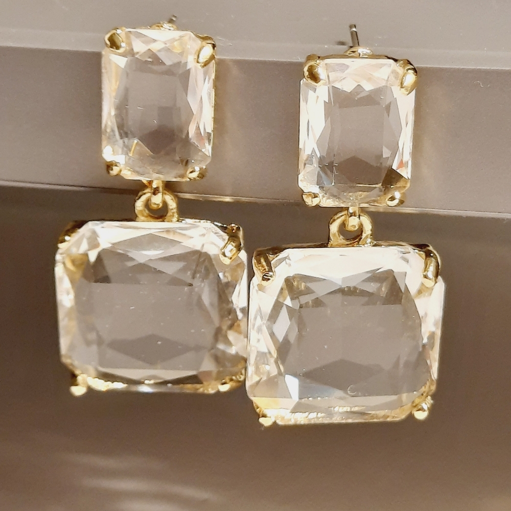 Crystal Clear Bold Statement Earrings .925
